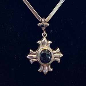 BARSE 925 Sterling Silver & Onyx, Dangle Pendant/Slide, CHAIN NOT INCLUDED
